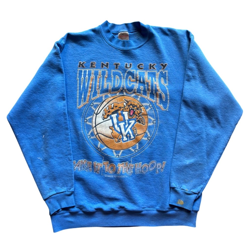 Vintage 90's UK Kentucky Wildcats Basketball Crewneck Take It To The Hoop XL